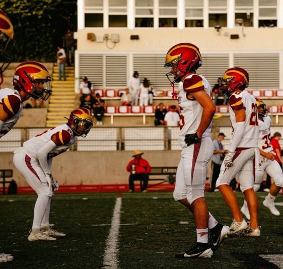 The Falcons line up to play in record breaking heat. The past few weeks, San Diego experienced heat waves that are impacting athletes. Photo courtesy of Austin DeMuth.