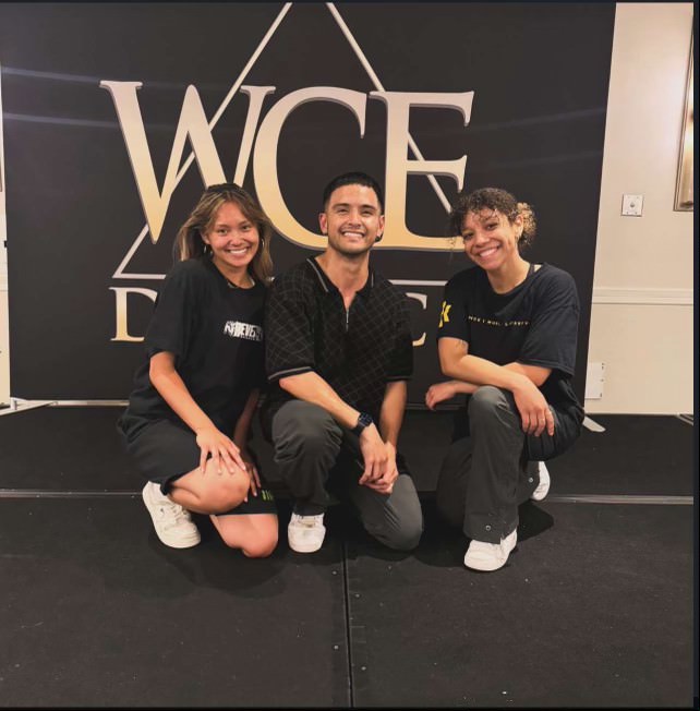 This year, the first dance team performance will take place on Sept. 20, during the halftime show. In July, TPDT welcomed Ysa Penarejo to the coaching staff. Left to right: Ysa Penarejo, Francis Florendo and Kaylar Preite. Photo courtesy of Ysa Penejero.