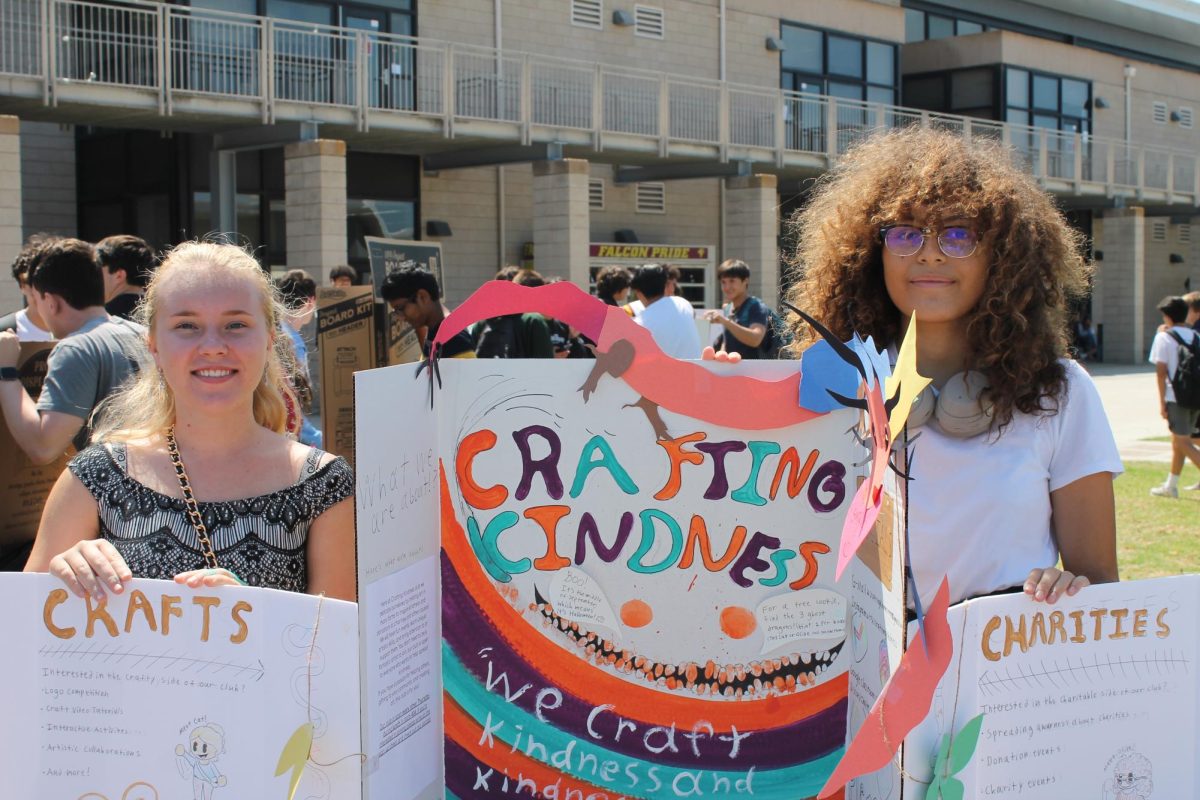 Crafting Kindness promotes their club. The club shared their aim to use creativity to craft things for charity and donations.  Left to Right: Ekaterina Karyakina (10), Olive Cooper (12).