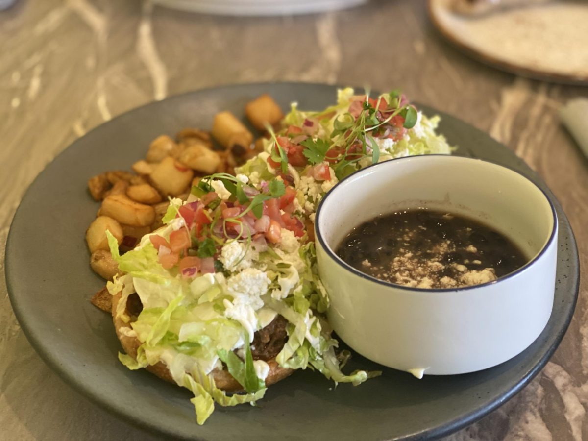 Antojito benedict is The Cottage's braised beef version of eggs benedict. The pet-friendly restaurant opened walking distance from Del Mar Beach this summer. 