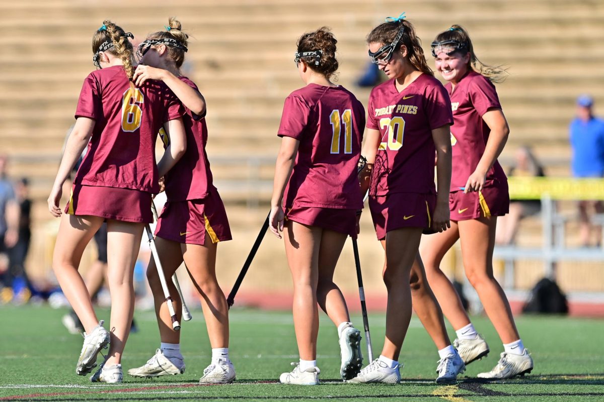 The girls varsity lacrosse team hosted a Morgan's Message Dedication Game last season on April 20. Audrey Davidson, Morgan's Message president, is pictured as number 11. Photo courtesy of Anna Scipione.