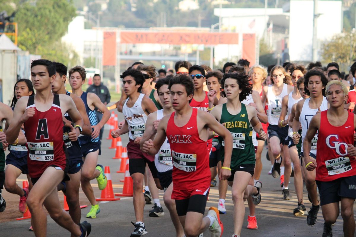 The sound of the starting horn kicks off the 76th Mt. SAC Cross Country invitational. The school's cross country teams competed Saturday in Walnut, Calif. Photo courtesy of Jessica Mendez.