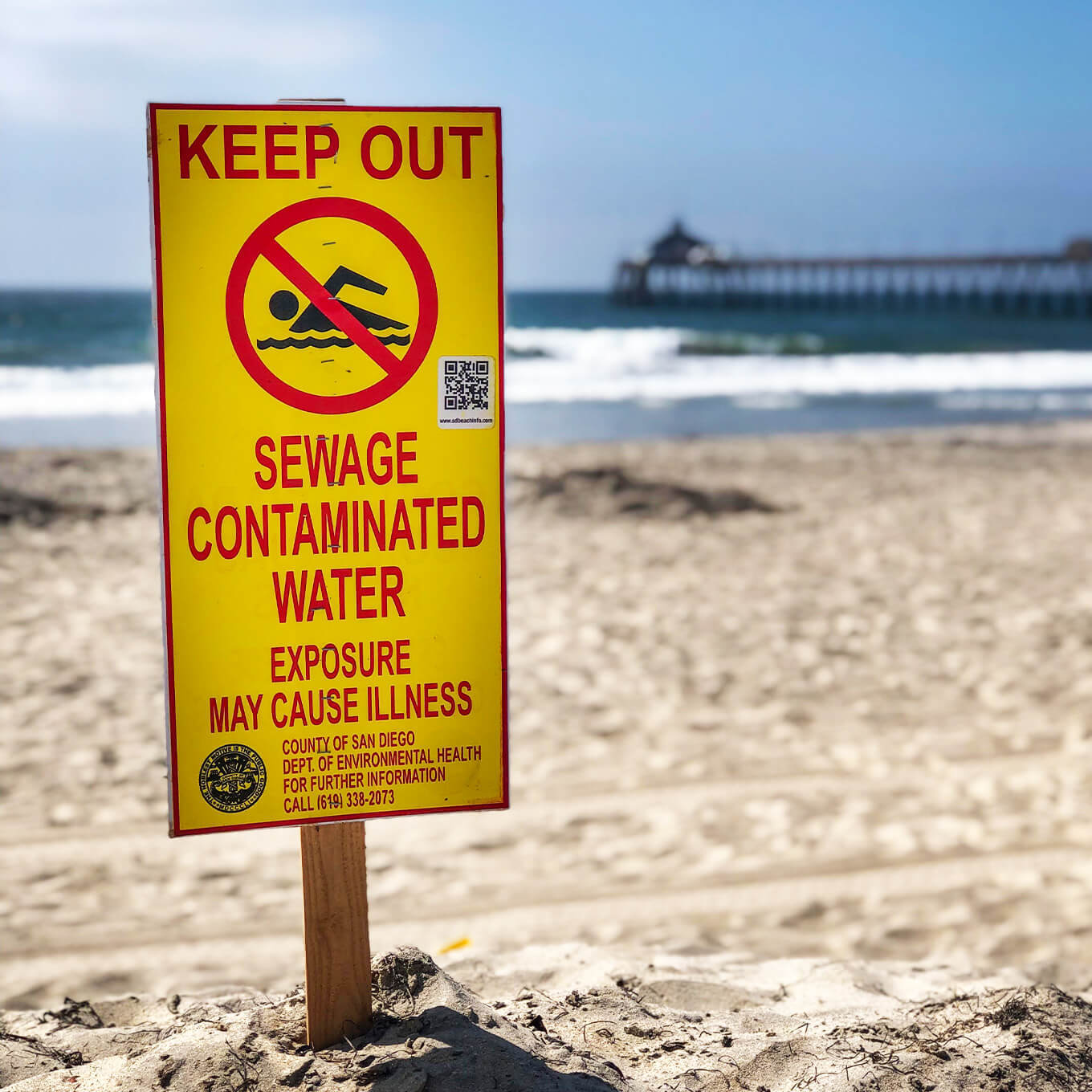 Beaches in the Southern Region of San Diego remain affected by the sewage and pollution. Imperial Beach has been closed for more than 1000 days until it recently opened as its waters met the state's health standards. Photo Courtesy of City of Imperial Beach