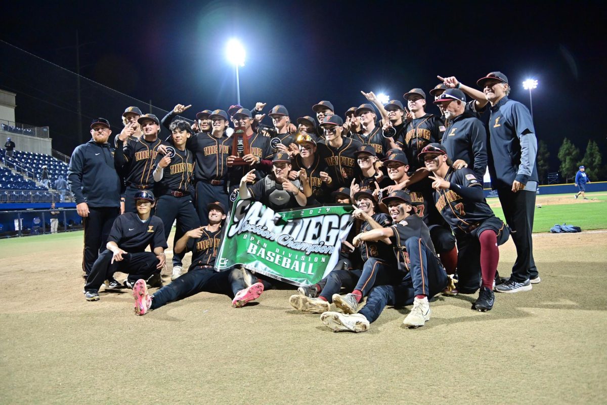 The varsity baseball team is one of the 12 teams part of the new San Diego County record of 12 CIF titles during a school year. They defeated Rancho Bernardo High School 7-1 last season to secure the CIF Open Division title. Photo courtesy of Anna Scipione. 