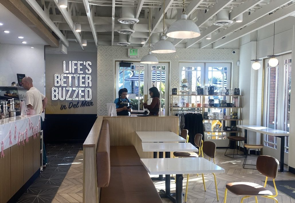 Walking into the newly opened Better Buzz Del Mar location, the cafe offers an open and eccentric atmosphere. This location opened for business last Friday.