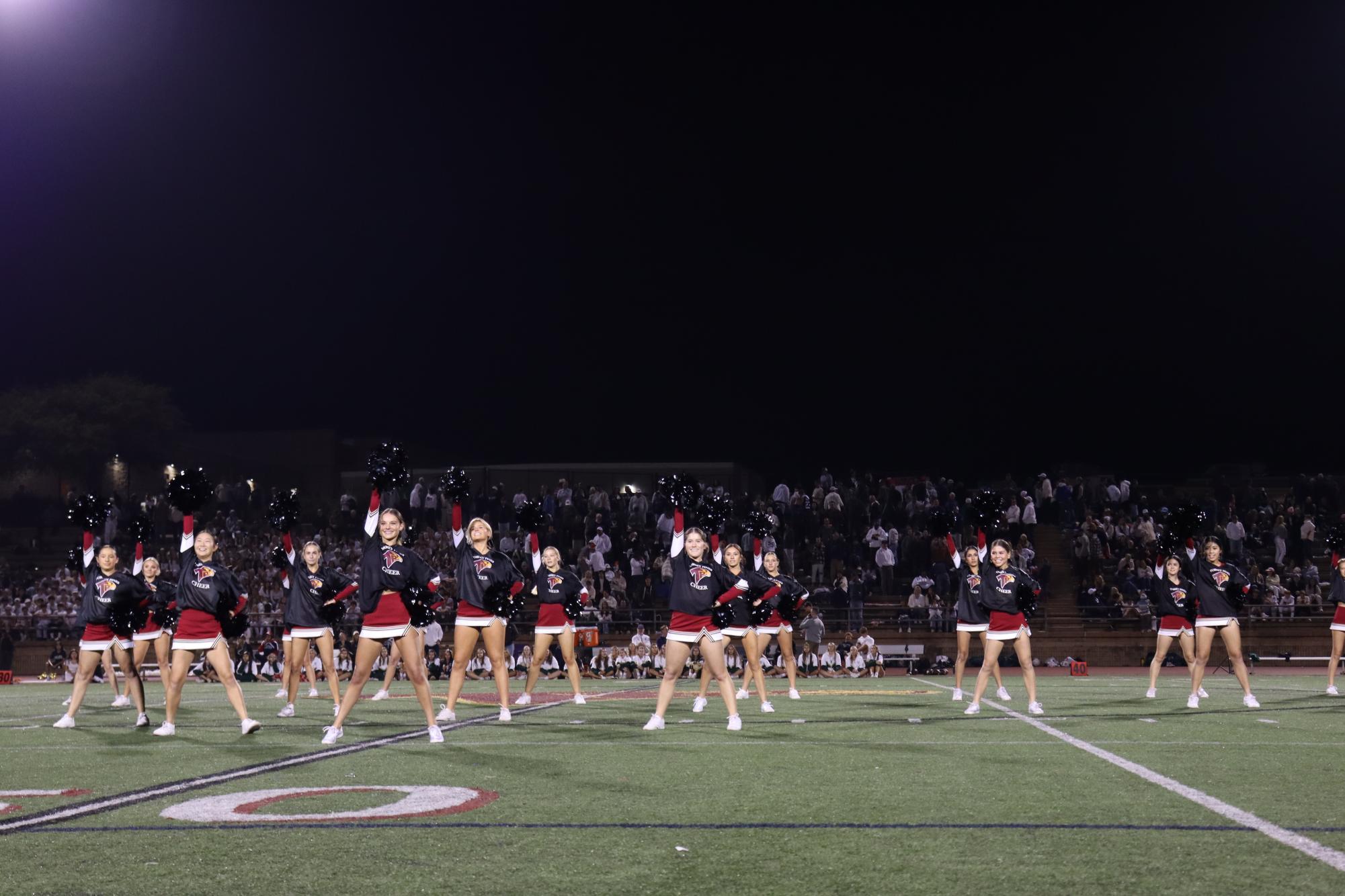 The varsity football team (4-6) lines up for a play against La Costa Canyon High School (10-0). The Falcons fell to their long standing rivals, the Mavericks, on Friday night with a final score of 28-0. 