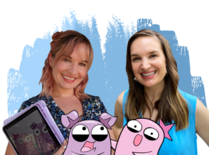 Left to right: Sarina Peterson ("Petunia") and Brianna Rapini ("Pinky") are the people behind the Amoeba Sisters YouTube channel that educates viewers about STEM courses. Through a Q&A session, the Falconer took a look behind their creative processes. Photo courtesy of the Amoeba Sisters.