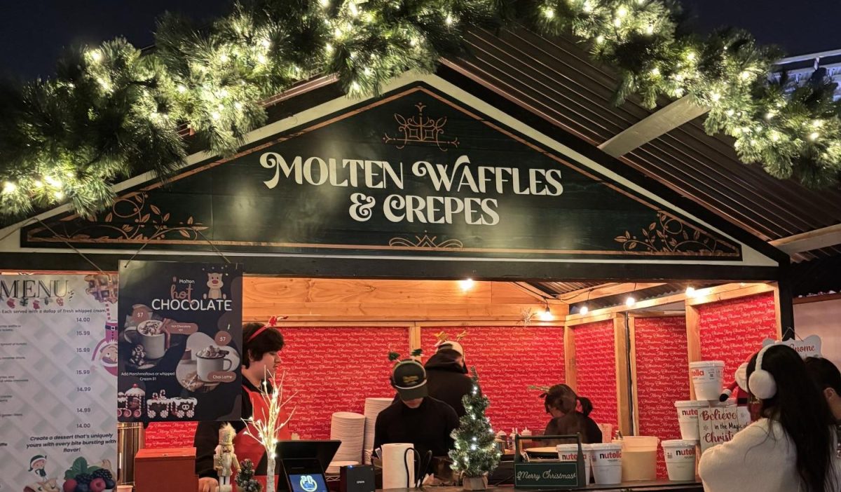 Molten Waffles and Crêpes serves hot chocolate, crêpes, the viral Dubai chocolate and alcoholic beverages, ensuring something for everyone. Since it opened in 2020, the Holiday Market at Petco Park in Gallagher Square became a festive, lively event for families and friends of all ages to visit every year. 