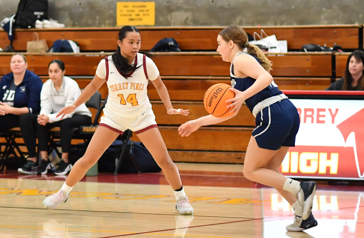 Lily Oliva (12) has her eye on the ball, moving on her feet. Oliva was named the December female Athlete of the Month. Photo courtesy of Lily Oliva.