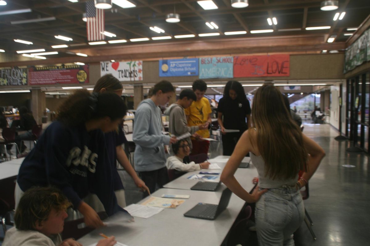 Students of AVID 9 and 10 take notes as they learn about different careers from AVID 11 students. The career fair took place last Friday. 