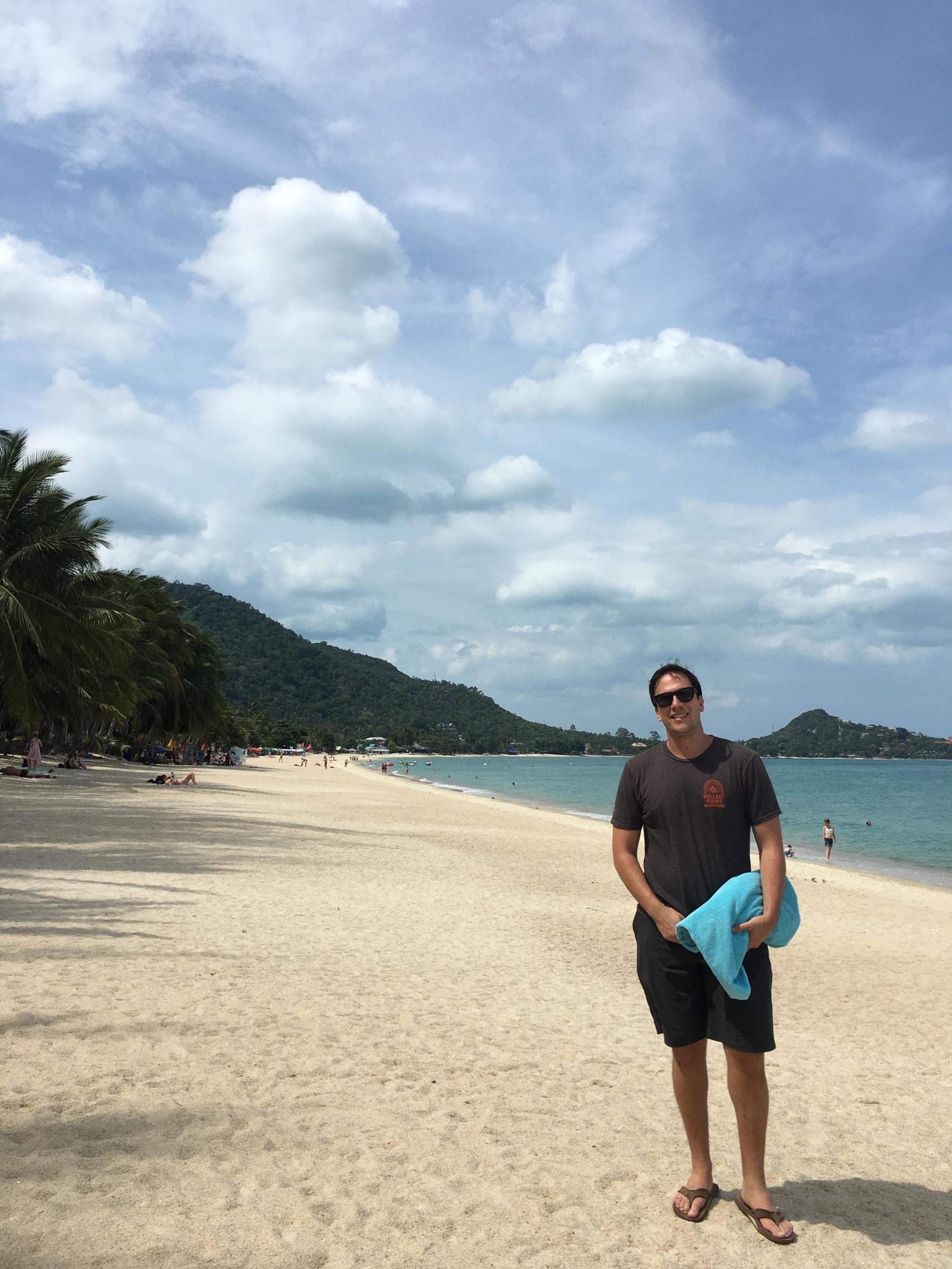 English 11 teacher and Yearbook advisor Brandon Keller finds tropical paradise on the beach in Koh Samui, Thailand. Traveling became a frequent hobby for Keller after he met his wife, who teaches at CCA, as their summer breaks coincided. Photo Courtesy of Brandon Keller.  