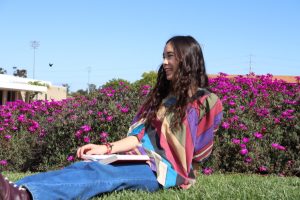 Gabrielle Gonzales (12) reads her Book of Common Prayer, gifted during her Confirmation. The book guided her spiritual practice and set intention for her days.