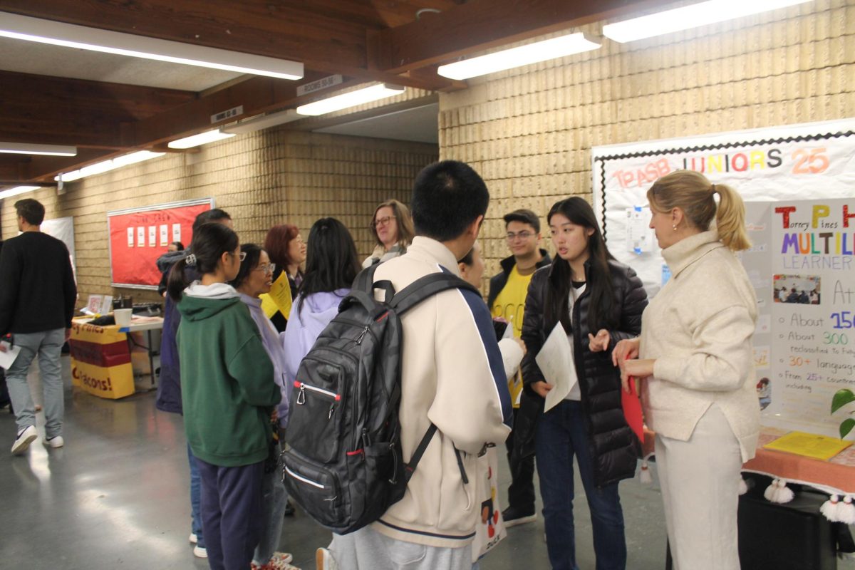 Incoming students and their families listen to an explanation about the Multilingual Learner Program. The Freshman Welcome Night took place on March 6.