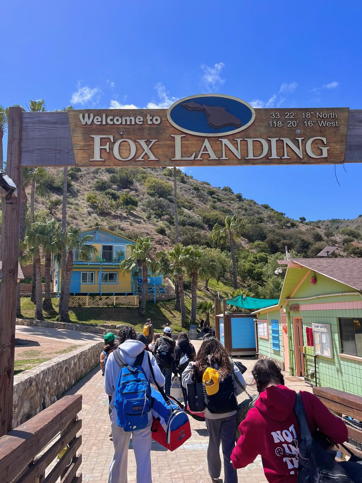 Students arrive at Fox Landing in Catalina Island. Throughout the trip they snorkeled, kayaked, rock climbed and took part in various lab experiences. Photo courtesy of Chelsea Roffey.