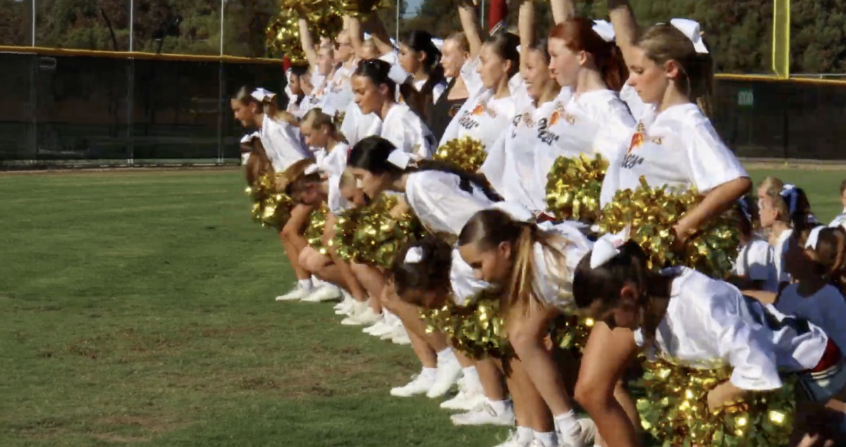 Junior Falcons is a cheer program on campus for aspiring Falcon cheerleaders. The current cheerleaders hold clinics to younger kids in the community. Photo courtesy of Portia Perry. 
