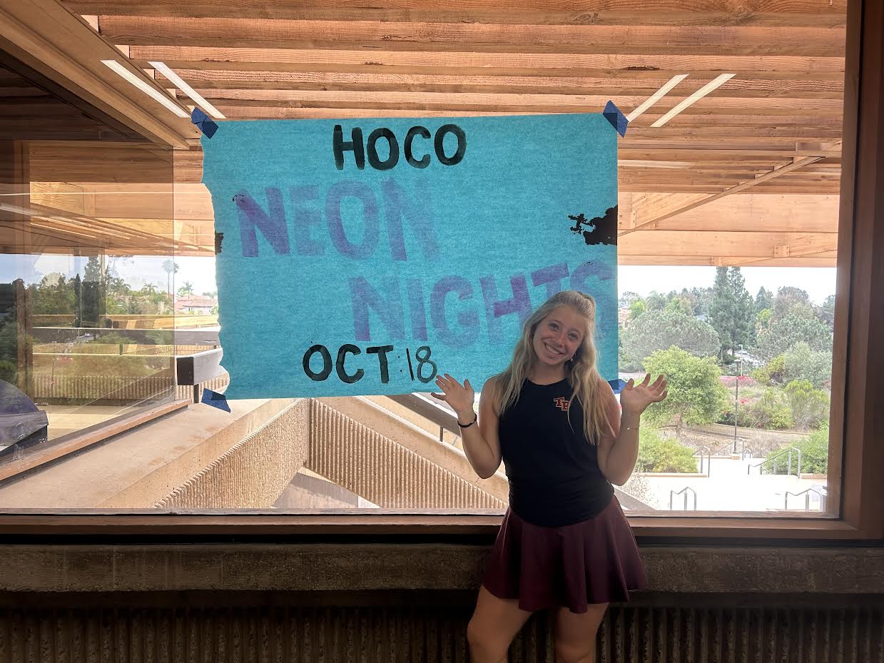 The Homecoming dance is Oct. 18th. Samantha Hofflich, one of ASB’s committee managers, helped plan the dance and promoted it with posters around the school.
