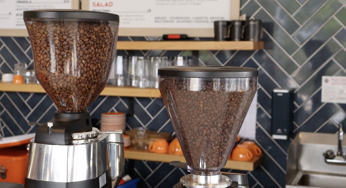 Coffee beans sit on top of the counter at Achilles Coffee Roasters. Falcon Feasts covered this new coffee shop for their review. Photo courtesy of Matthew Mendez.