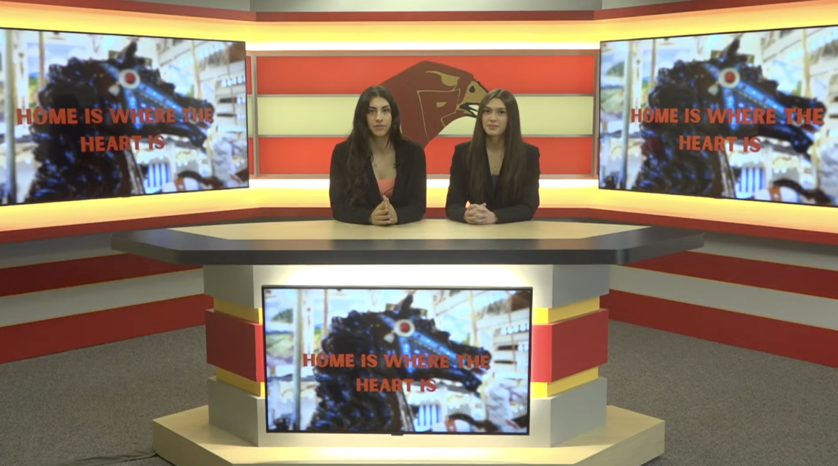 Karina Shukla and Jamie Crowley anchor this week's show. The show aired on Nov. 19. Photo courtesy of Jamie Crowley. 