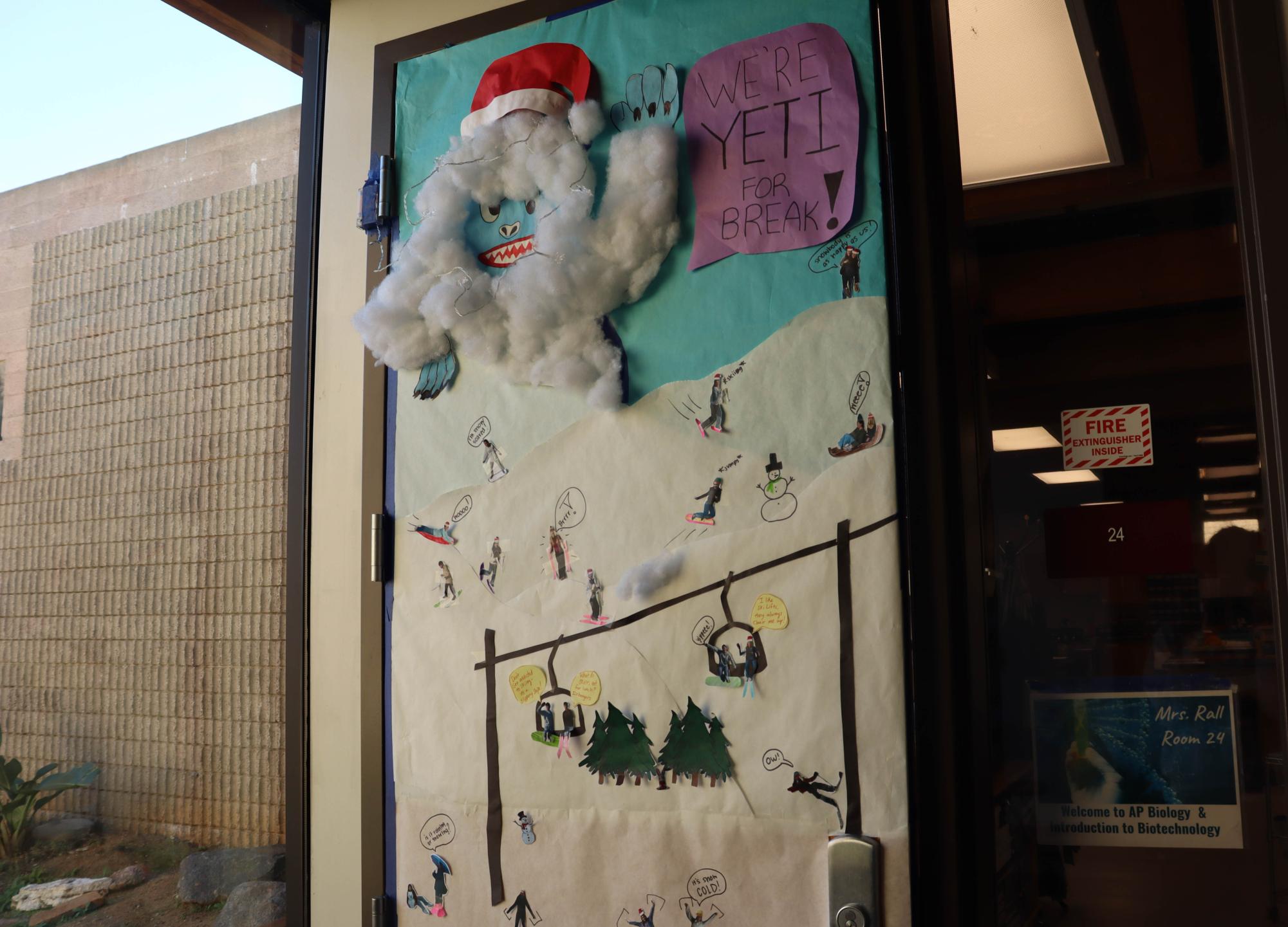 Photo collage: Holiday door decorating contest