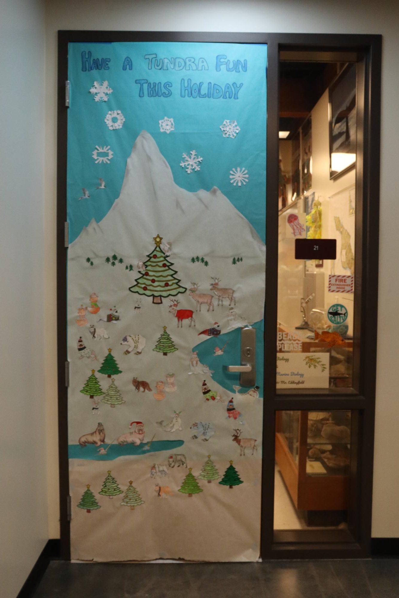 Photo collage: Holiday door decorating contest