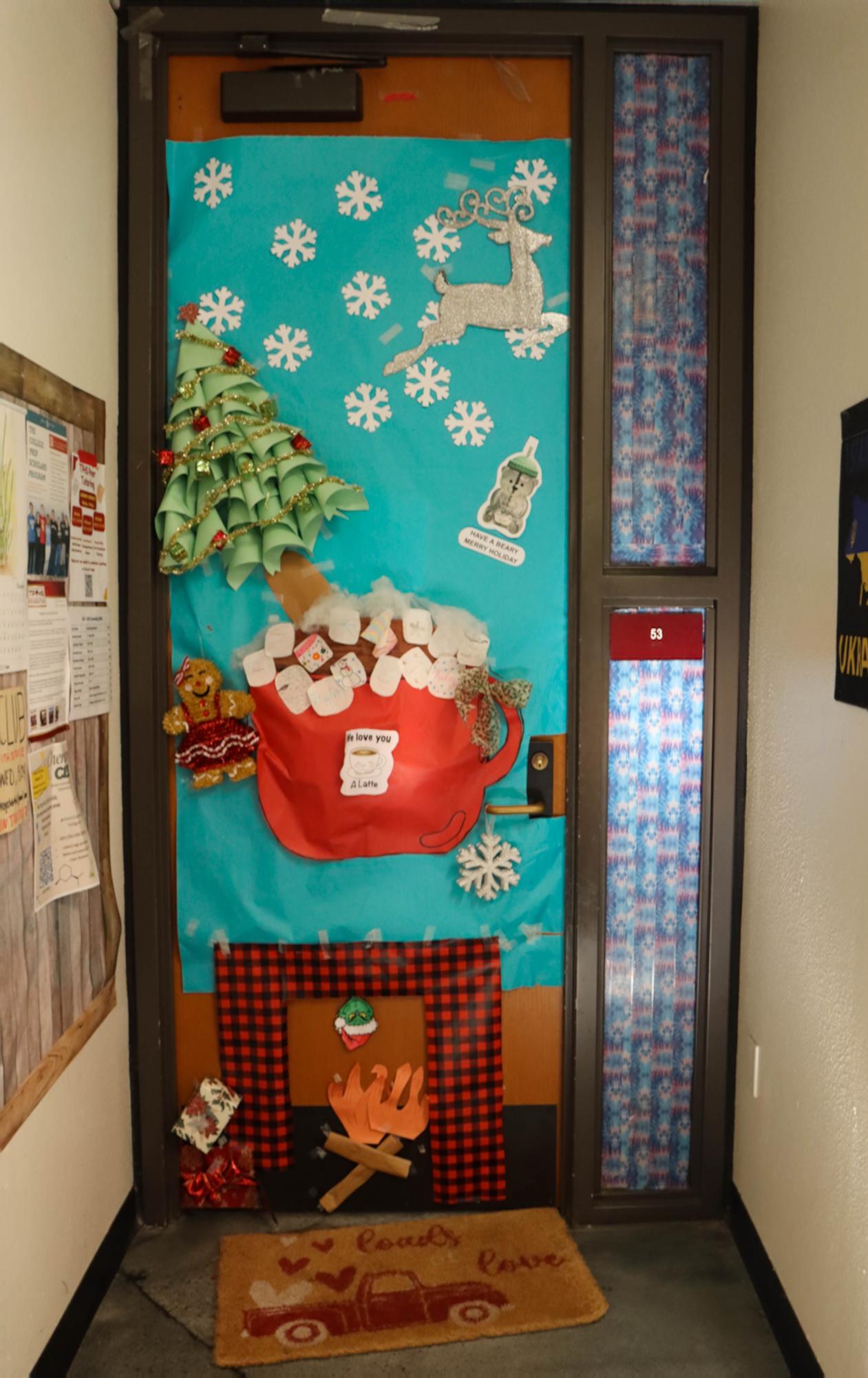 Photo collage: Holiday door decorating contest