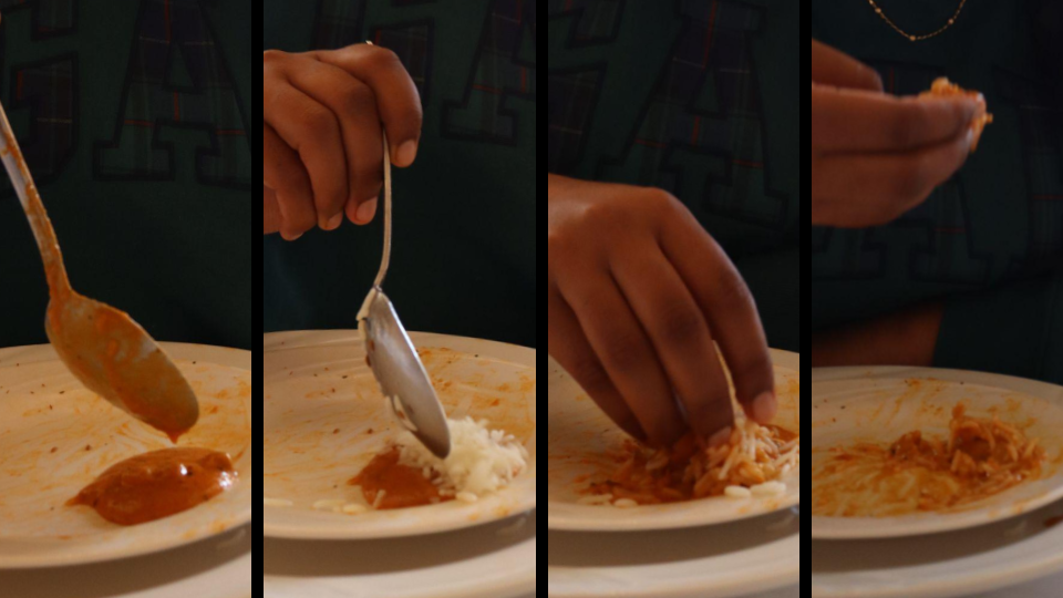 Around the dinner table: Shared language of hand to mouth
