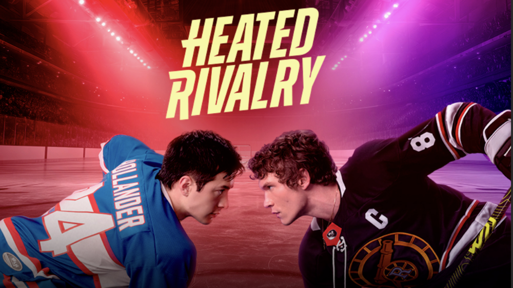 Two rival NHL players face off on the ice in Heated Rivalry, a series driven by competition, control and emotional tension. The show quickly gained attention for its intense character dynamics and layered storytelling. Photo courtesy of HBO Max.