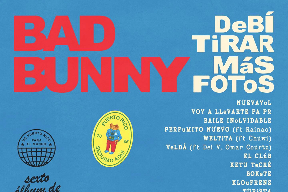 Bad Bunny's Super Bowl halftime show features songs from his album, "DeBÍ TiRAR MáS FOToS." The announcement of the Puerto Rican singer's performance was met with an alternative "All American Halftime Show" by right-wing nonprofit Turning Point USA. Photo courtesy of Rimas Entertainment.