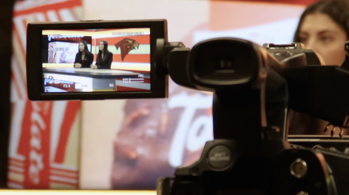 A video is taken during a live Falcon Vision show. This story aimed to give a behind-the-scenes look at Falcon Vision. Photo courtesy of Leif PetersBarnes.