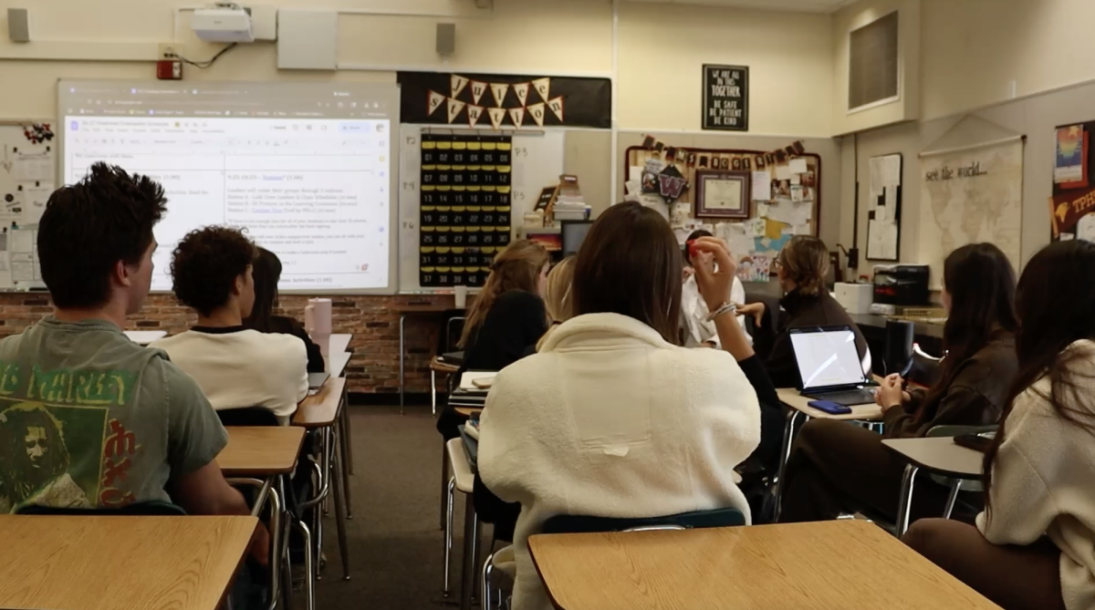 Students on Link Crew conduct a meeting. Link Crew started its annual application process. Photo courtesy of Layla Smith. 