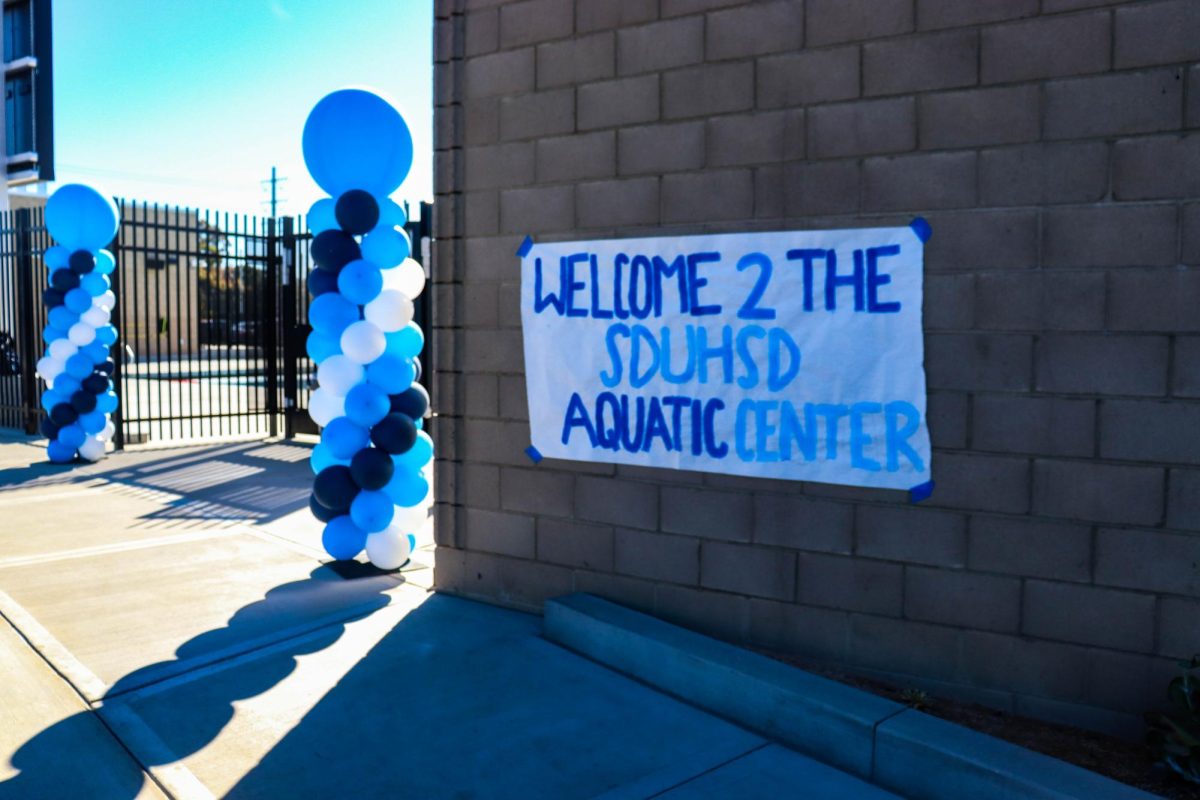 The ribbon cutting ceremony for the school's aquatic center takes place on Jan. 27. With the new pool, the swim and dive team adjusted their practice times to daily morning time slots.