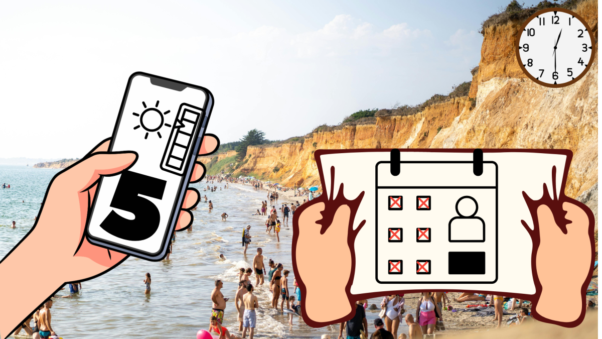 When the bell rings for third period, instead of going to class, most students are found lounging on the beach once the UV hits five. High UV meant that students' attendance no longer mattered.