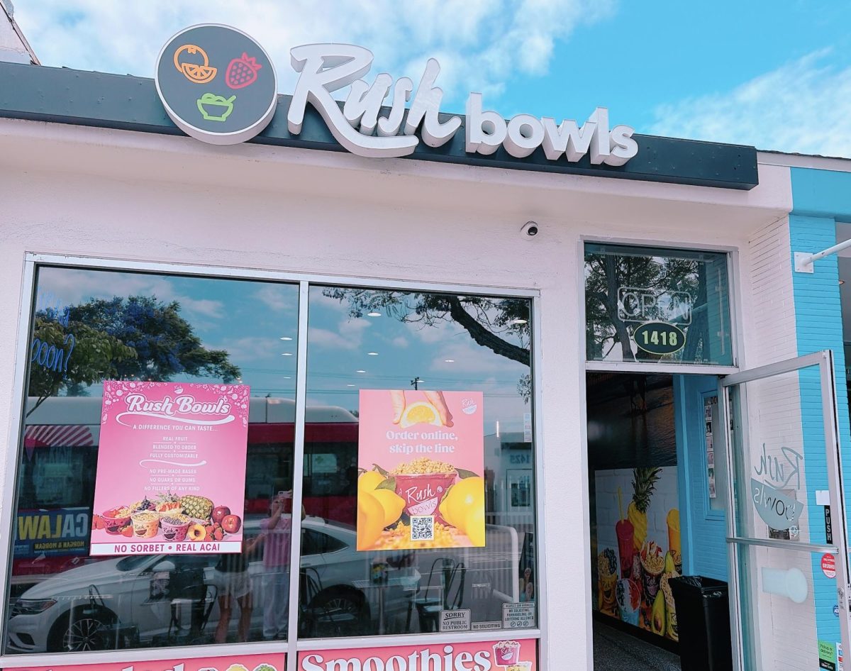 Rush Bowls serves a variety of smoothies and bowls. It opened a couple months ago.