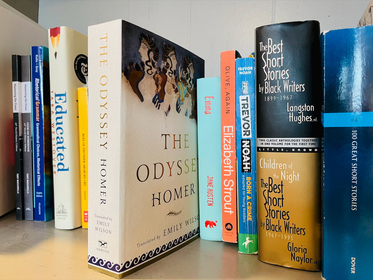 A foundation-funded class set of Wilson’s translation of “The Odyssey” is part of teacher Lara Haines’ English 9 Honors curriculum in early April, following "Fahrenheit 451,” “The House on Mango Street” and “Romeo and Juliet.” The class was about halfway through the translation, which was divided into 24 books.